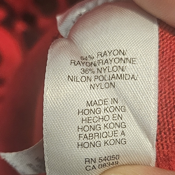 Nine West Red & Black Wrap Blouse Long Sleeve Small - Picture 3 of 5